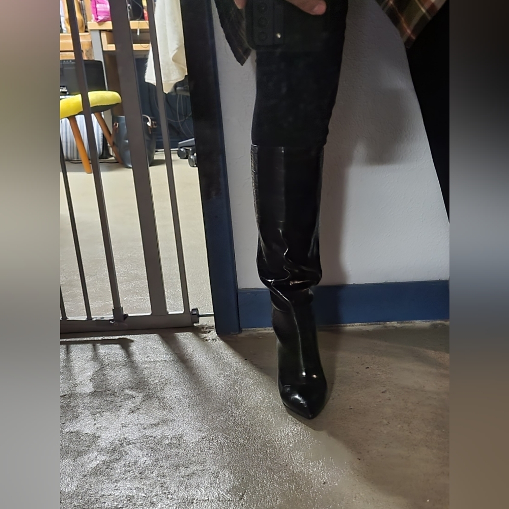 Steve Madden Nikitta Black Croc Textured Boots Size 8 - Picture 14 of 14